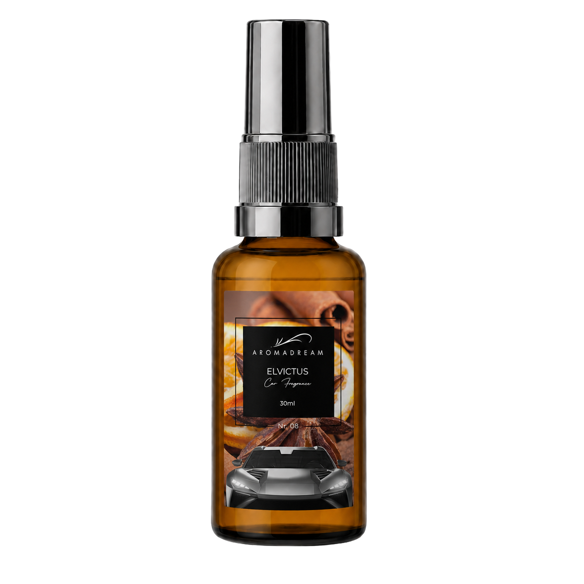 Autoduft Spray Elvictus von Aromadream, kompakte Sprayflasche fürs Auto
