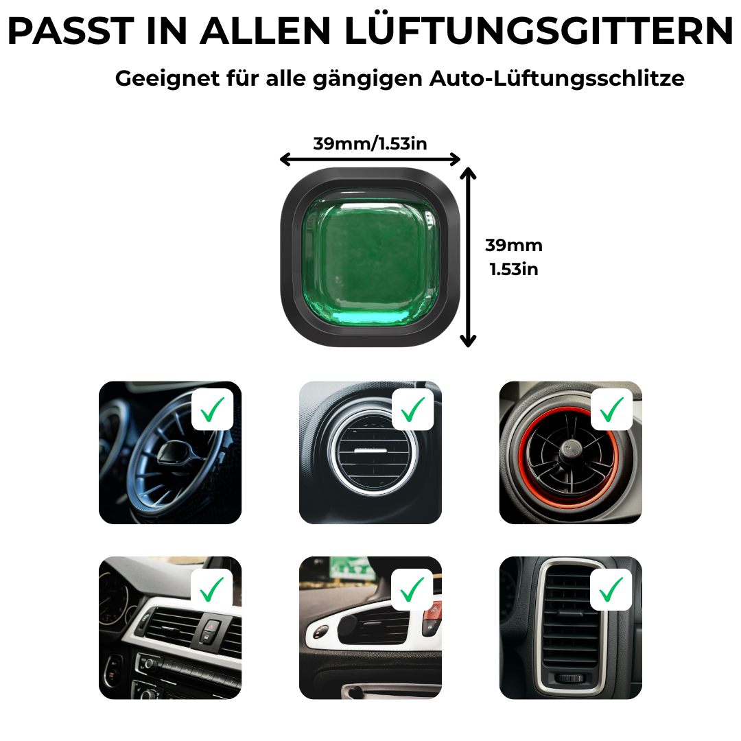 Autoduft Grapefruit von Aromadream – passt in alle Auto-Lüftungsgitter, spritziger Duftclip im 39 mm Format