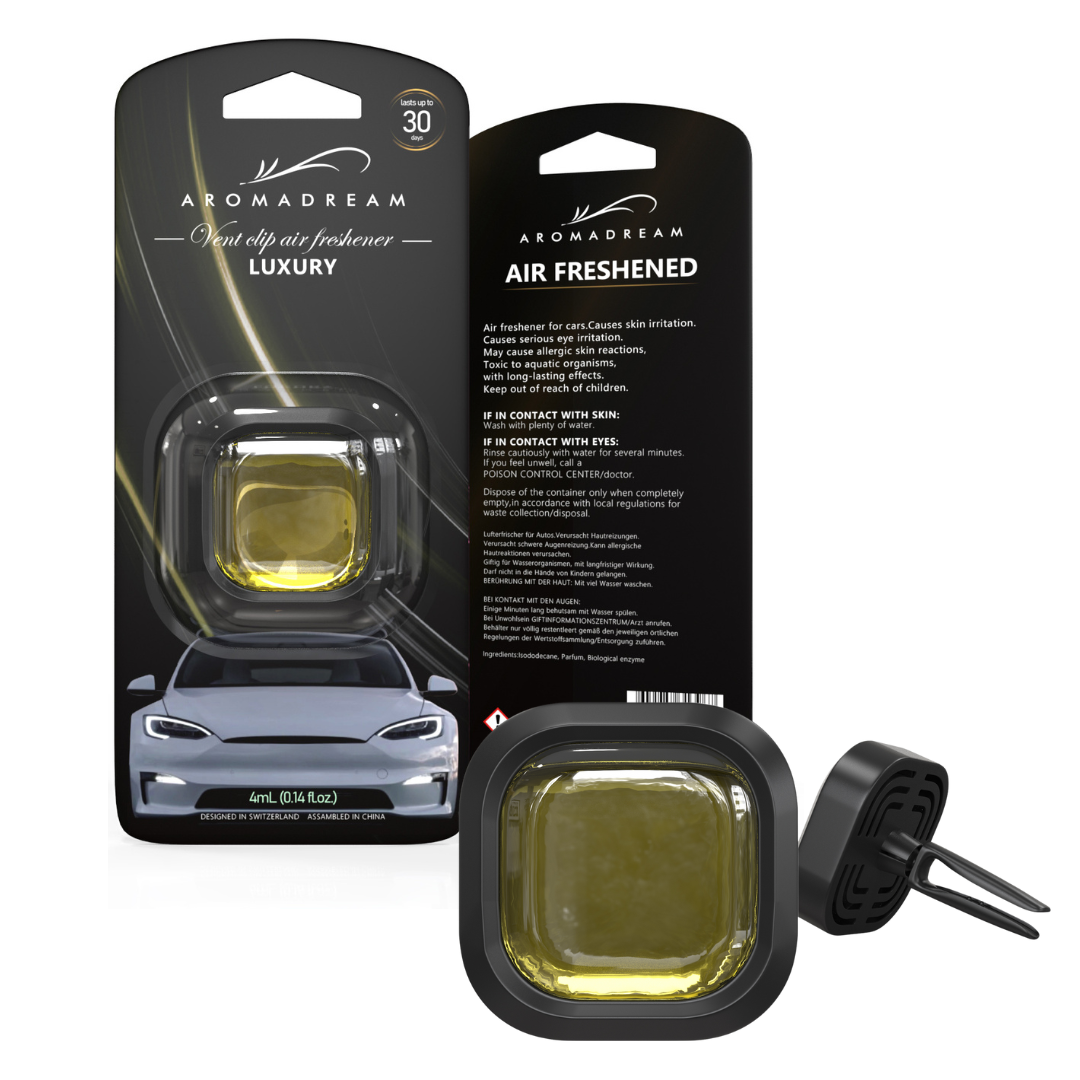 Autoduft Duftclip Luxury von Aromadream – eleganter Duft fürs Auto-Lüftungsgitter, tropffrei & luxuriös im Design