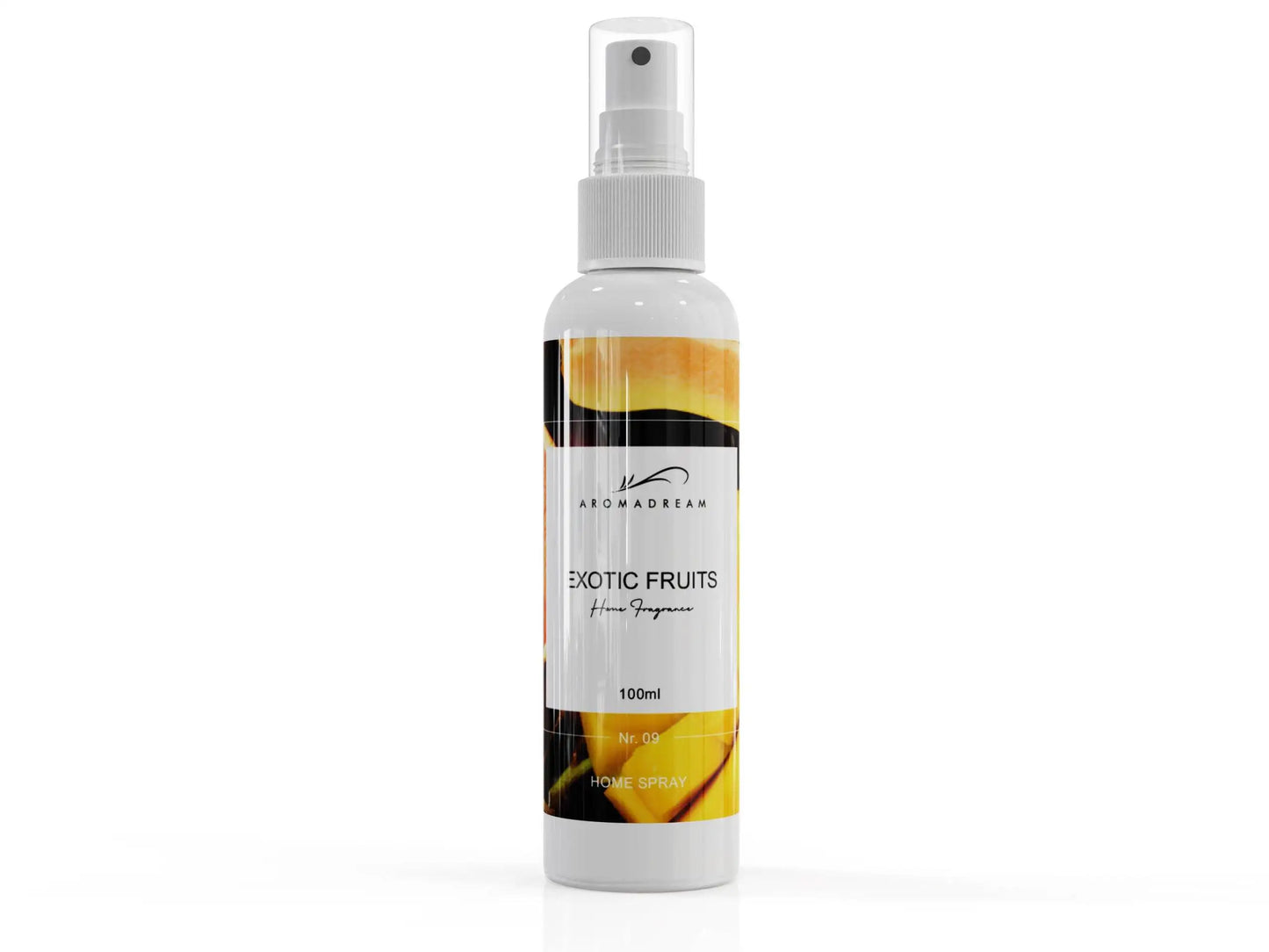 Aromadream Exotic Fruits Raumduft Spray in 100ml-Flasche mit tropischem Fruchtduft aus Ananas, Passionsfrucht und Kokos für sommerliche Frische im Raum.
