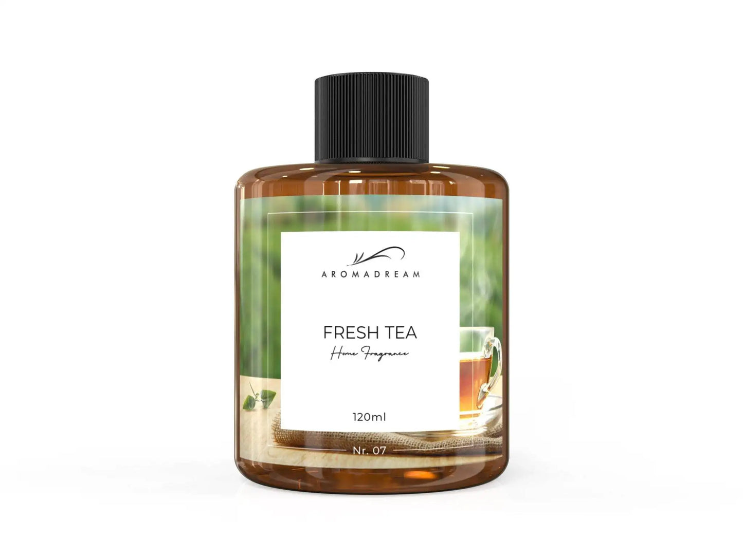 Aromadream Duftöl Fresh Tea 120 ml – frischer Raumduft mit grünem Tee-Aroma, ideal für eine belebende, klare Atmosphäre in Wohn- und Arbeitsräumen. Erhältlich auch als 500 ml Flakon.