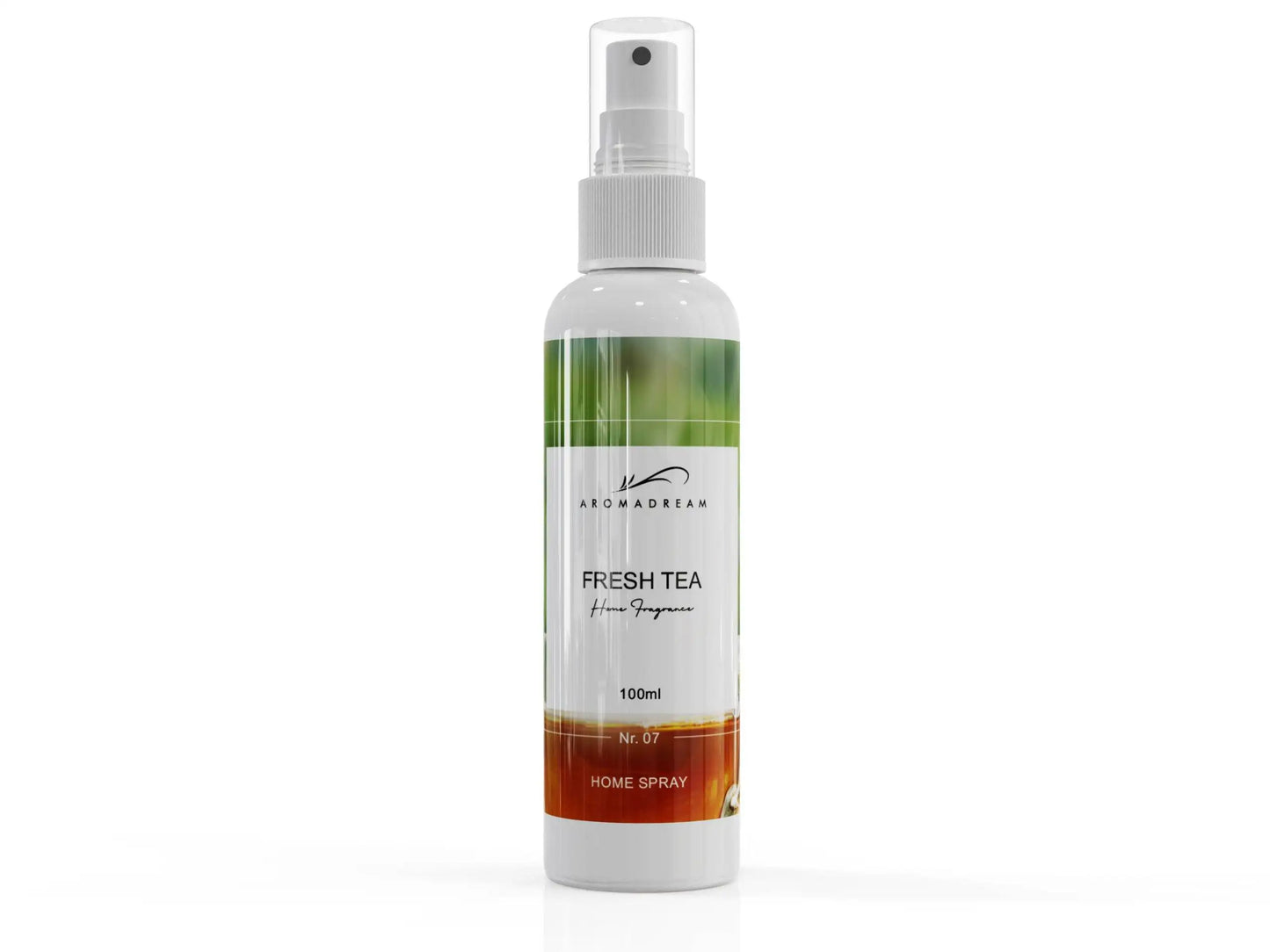 Aromadream Fresh Tea Raumduft Spray in 100ml-Flasche mit grünem Tee-Aroma für entspannende, natürliche Frische in jedem Raum.