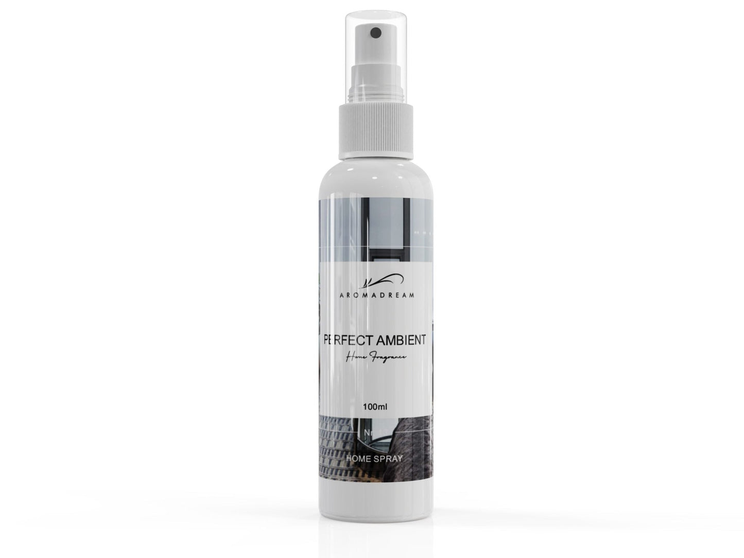 Aromadream Perfect Ambient Raumduft Spray in schlichter 100ml-Flasche mit urban-modernem Design und klar-frischem Duft für jede Umgebung