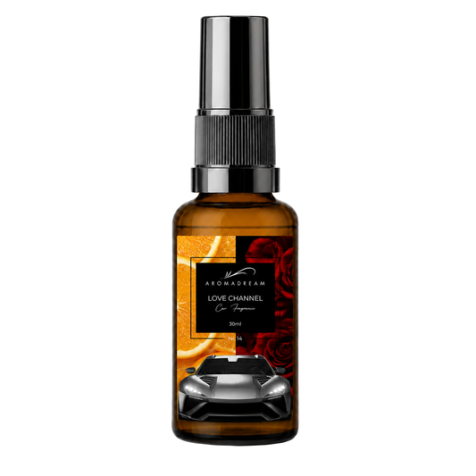 Autoduft Spray Love Channel von Aromadream, kompakte Sprayflasche fürs Auto