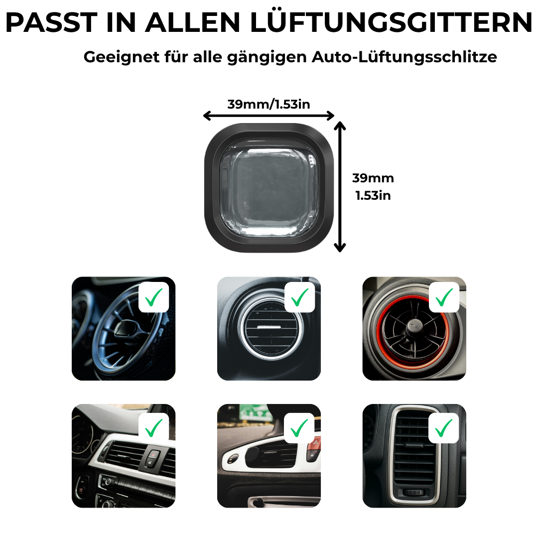 Autoduft Paris von Aromadream – kompatibel mit allen Auto-Lüftungsschlitzen, eleganter Duftclip mit 39 mm Format