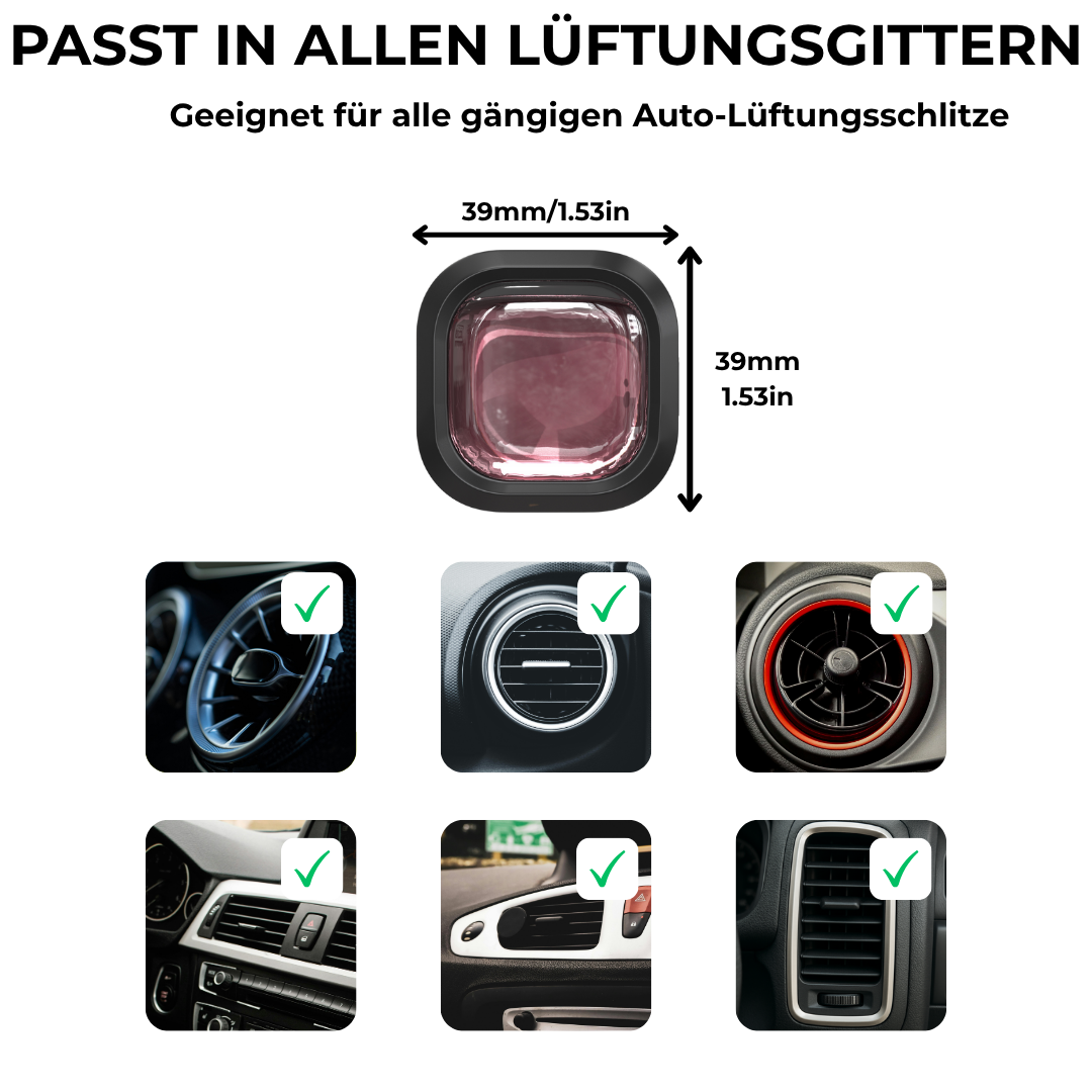 Autoduft Peach and Honey von Aromadream – passend für alle Auto-Lüftungsgitter, kompakter Duftclip, 39 mm Größe