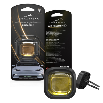 Autoduft Duftclip Pineapple von Aromadream – fruchtiger Lufterfrischer für das Auto-Lüftungsgitter, tropffrei & stilvoll