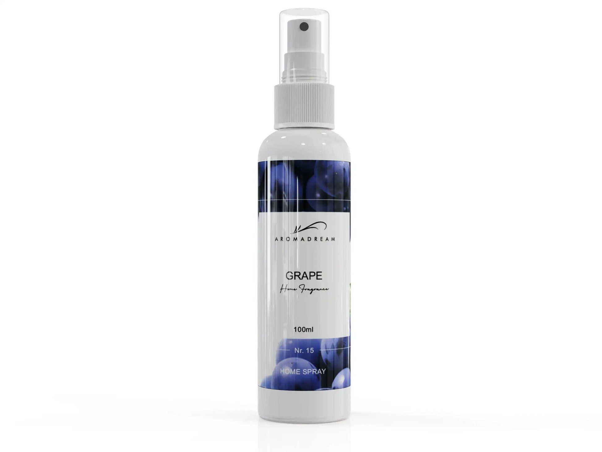 Aromadream Grape Raumduft Spray mit intensivem Traubenaroma in stilvoller 100ml-Flasche, ideal für fruchtige Raumerfrischung.